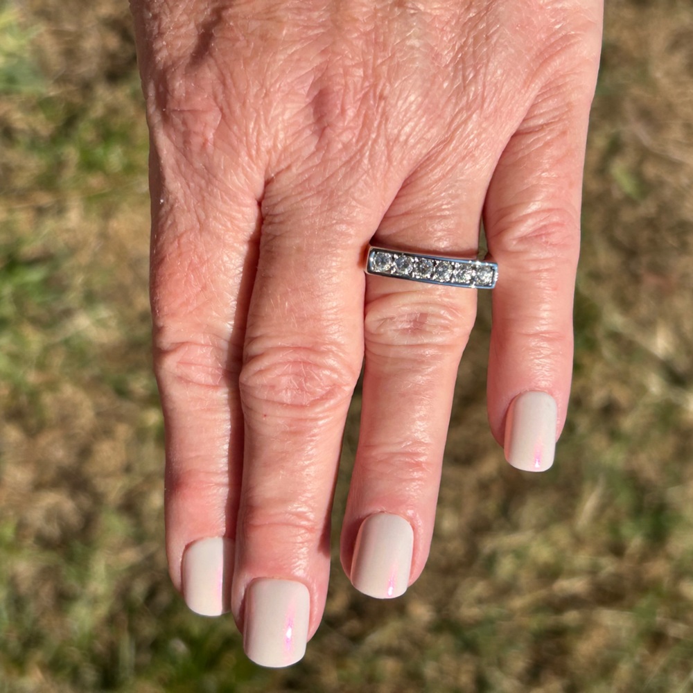 Camille Lucie Silver & CZ Square Cut Bar Ring
